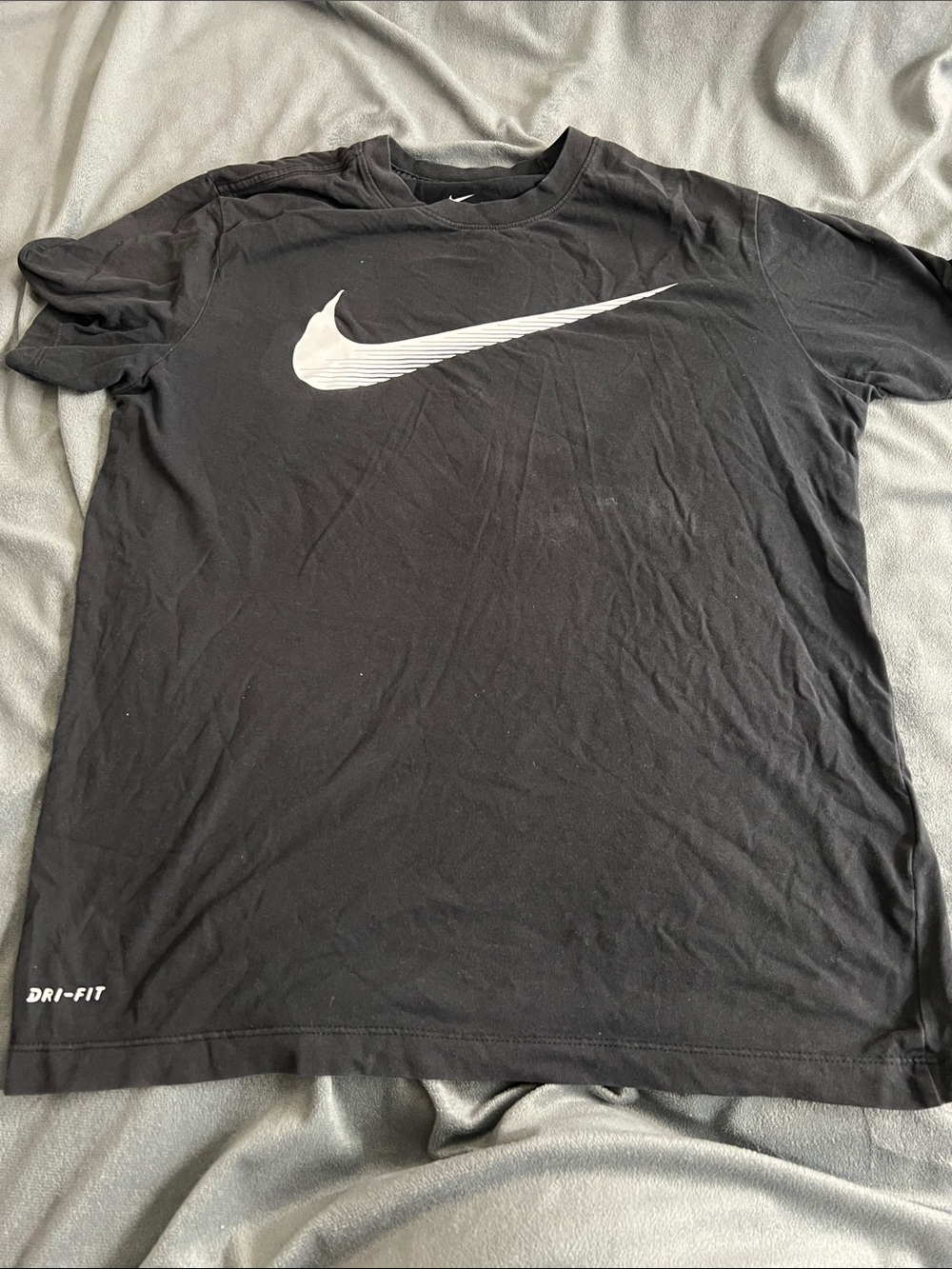 Nike Black T-Shirt with White Swoosh Logo